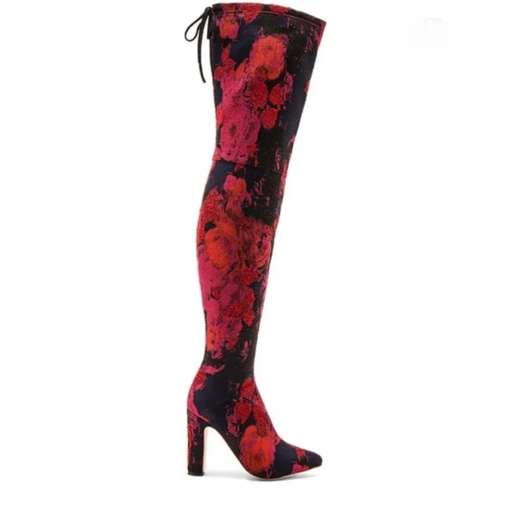 NWOB RAYE x Stone Cold Fox Jacquard Foxy Over The Knee Boot